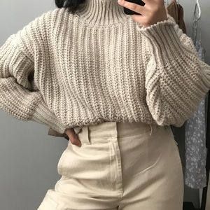 H&M chunky oversized mock neck sweater